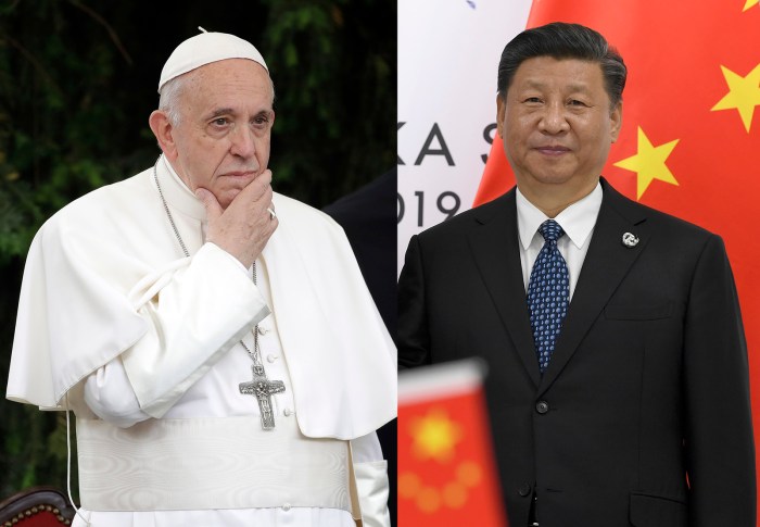 Pope vatican francis chinese jinping silent catholics catholic president religionnews
