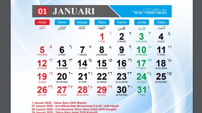 Download Kalender 2025 Resmi dari Pemerintah Lengkap Daftar Hari Libur ...