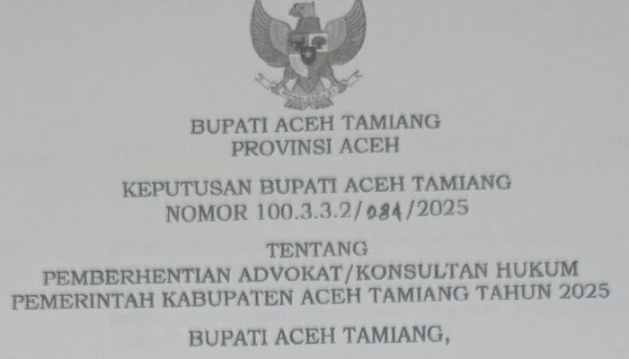 Kuasa Hukum Pemda yang Juga Anggota KAI Diberhentikan Pemkab Aceh Tamiang: Efisiensi atau Langkah Politis?