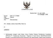 Direktur Utama PalmCo Abaikan Rekomendasi Gubernur dan DPR Aceh Terkait Pencopotan Pimpinan PTPN IV Regional 6