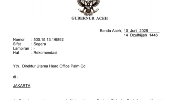 Direktur Utama PalmCo Abaikan Rekomendasi Gubernur dan DPR Aceh Terkait Pencopotan Pimpinan PTPN IV Regional 6