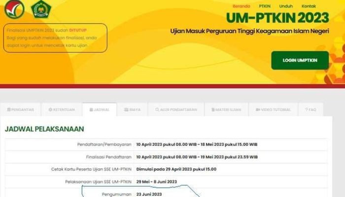 Cek Hasil Ujian Masuk PTN 2025 di um.ptkin.ac.id