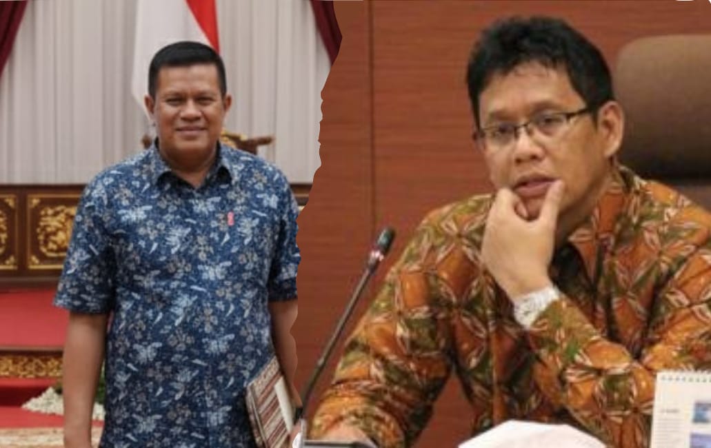 Potret Menteri Keuangan Purbaya Yudhi Sadewa usai dilantik, dengan latar bendera Merah Putih dan logo Kementerian Keuangan, menggambarkan harapan baru Indonesia Emas di bawah kepemimpinannya yang didukung LSM Gadjah Puteh.