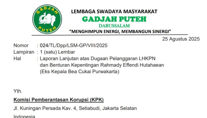 Rahmady Effendy Hutahaean, Teman Seangkatan Sulaiman Eks Kepala Bea Cukai, Dilapor Kembali oleh LSM Gadjah Puteh