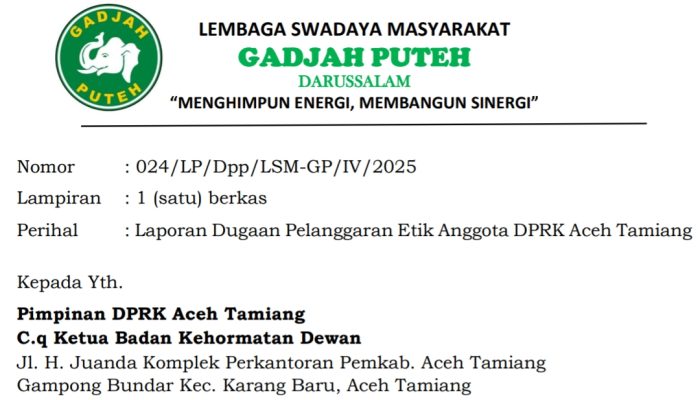 Dewan Cari Suara Saat Pemilu, Saat Duduk Rakyat Disuruh Membisu, Gadjah Puteh Laporkan Oknum DPRK Aceh Tamiang ke Badan Kehormatan