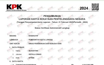 Pelantikan Dra. Suhartini, M.Pd sebagai Sekretaris Daerah Kota Langsa di Aula Cakdon, Jumat 1 Agustus 2025, disaksikan Wali Kota Jeffry Sentana dan sejumlah pejabat Forkopimda.