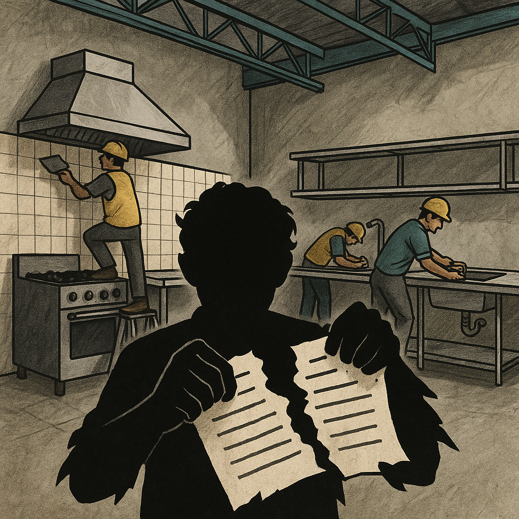 Ilustrasi empat dapur gizi di Kota Langsa yang belum beroperasi, menggambarkan dugaan adanya perantara atau calo dalam pengurusan SPPG sehingga merugikan pelaksana dan menghambat manfaat bagi santri.