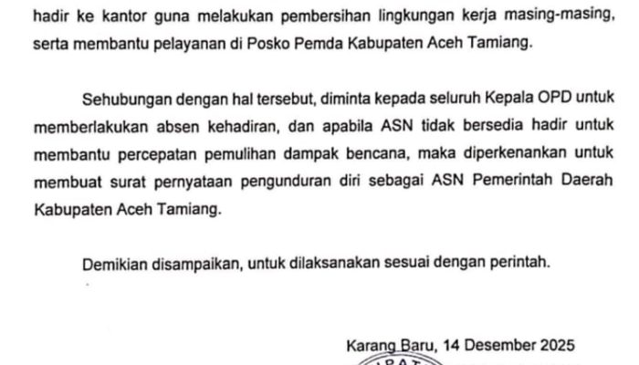 ASN Aceh Tamiang Menjerit: Rumah Rusak, Harta Hilang, Kini Dipaksa Masuk Kerja