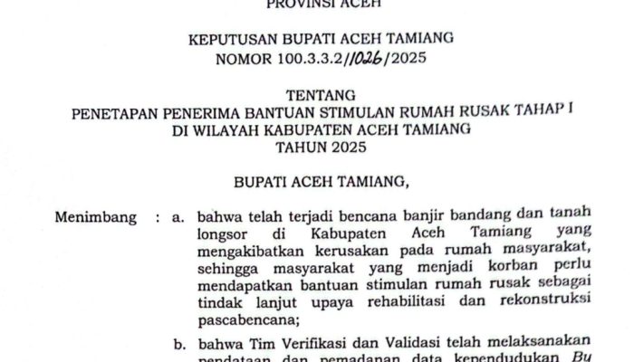 Gadjah Puteh Soroti Kejanggalan Data Bencana: Banyak Rumah Rusak Berat di Aceh Tamiang Diklaim Rusak Ringan, Diduga Ada Kepentingan Aparat Desa