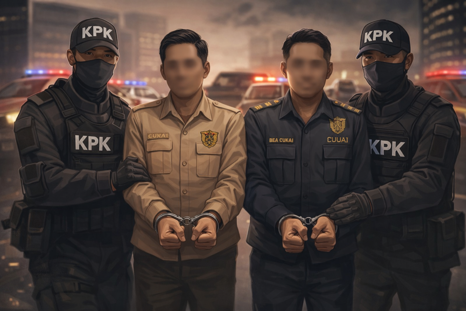 Ilustrasi operasi tangkap tangan KPK terhadap pejabat dan pegawai Bea Cukai di Jakarta dan Banjarmasin