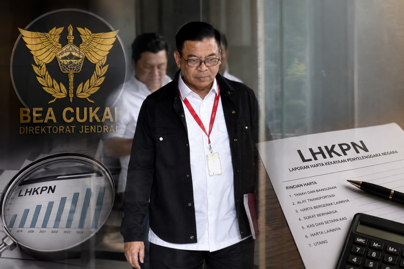 Ahmad Dedi dan data LHKPN yang menunjukkan perkembangan harta kekayaan selama berkarier di Direktorat Jenderal Bea dan Cukai.