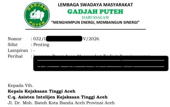 LSM Gadjah Puteh Darussalam menyerahkan laporan dugaan penyimpangan pengadaan seragam sekolah gratis senilai Rp5,2 miliar Pemerintah Kota Langsa Tahun Anggaran 2025 kepada Kejaksaan Tinggi Aceh di Banda Aceh.