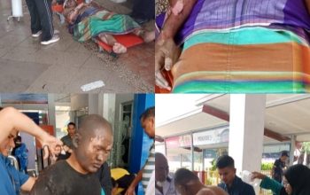 Petugas medis dan tim evakuasi mengevakuasi korban luka bakar akibat ledakan di ruang mesin KMP Aceh Hebat 2 setelah kapal sandar di Pelabuhan Ulee Lheue, Banda Aceh. Korban terdiri dari ABK dan mahasiswa Politeknik Pelayaran Malahayati yang kemudian dirujuk ke RSUD dr. Zainoel Abidin untuk mendapatkan perawatan intensif.