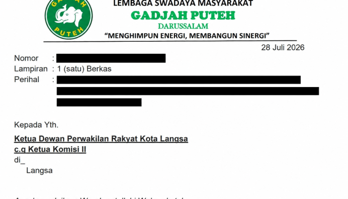 Gadjah Puteh Surati DPRK Langsa, Minta Bahas Mutasi ASN di RDP