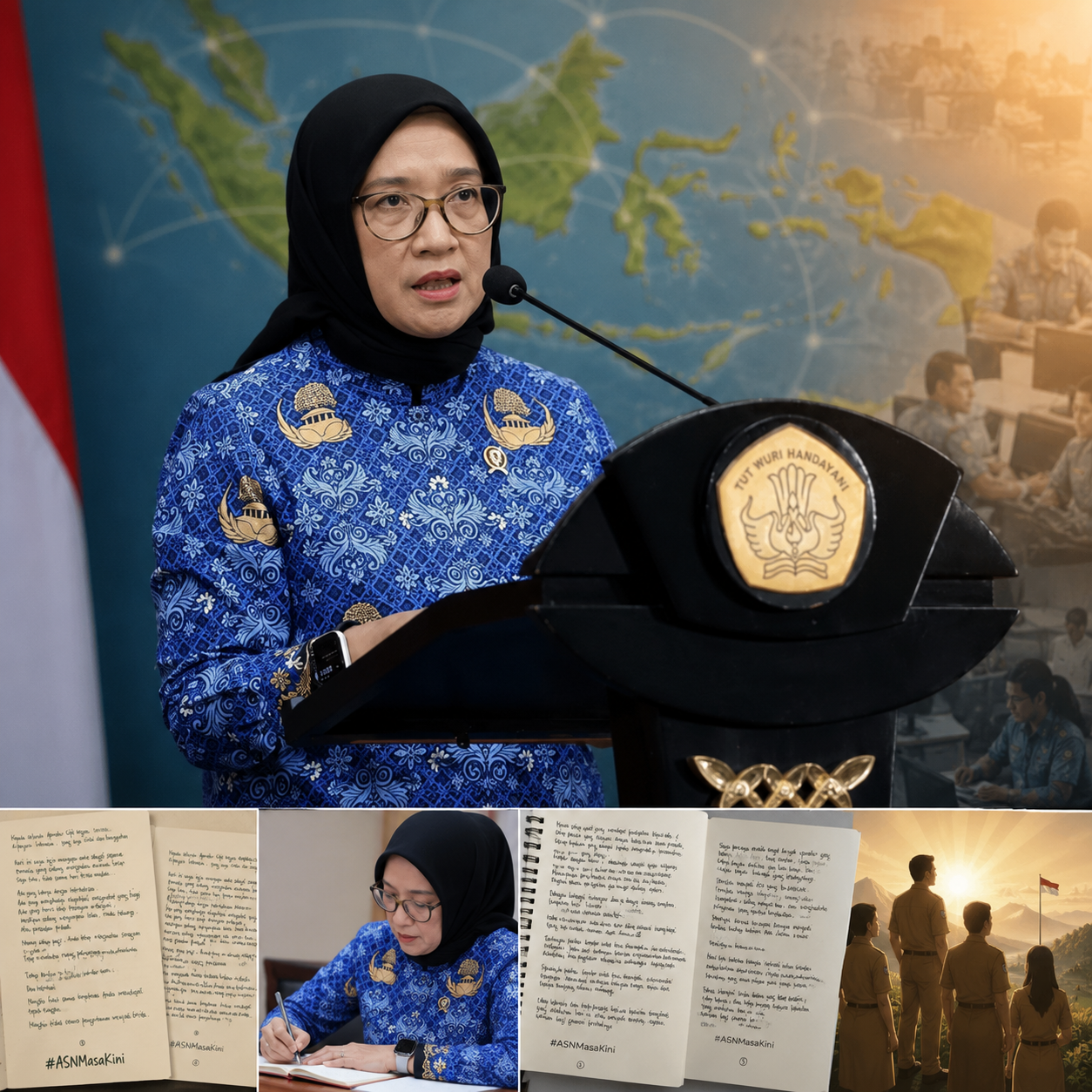 Menteri PAN-RB Rini Widyantini menyampaikan pesan kepada ASN melalui surat tulisan tangan yang ditujukan untuk aparatur sipil negara di seluruh penjuru Indonesia sebagai bentuk apresiasi atas dedikasi dan pengabdian mereka dalam melayani masyarakat.
