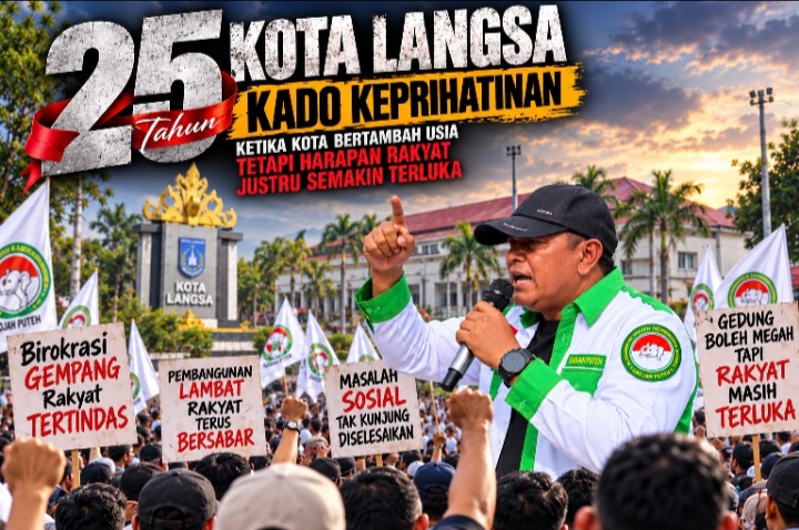 LSM Gadjah Puteh menyampaikan kritik dan refleksi kritis terhadap kepemimpinan Wali Kota Langsa Jeffry Sentana S Putra pada peringatan HUT ke-26 Kota Langsa.