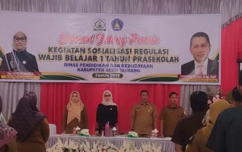 Disdikbud Aceh Tamiang menggelar sosialisasi regulasi wajib belajar satu tahun prasekolah tahun 2026 bersama Bunda PAUD dan tenaga pendidik.
