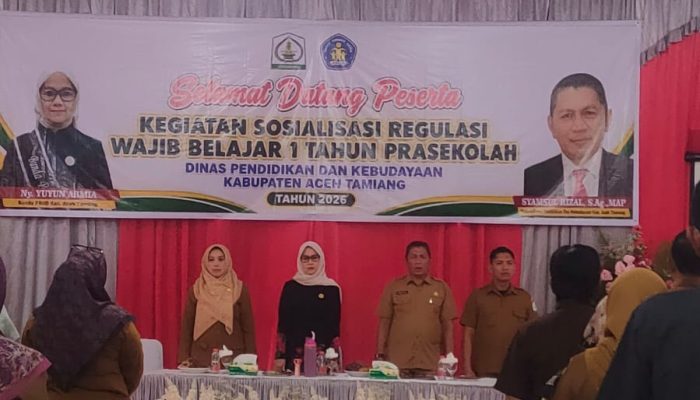 Disdikbud Aceh Tamiang Sosialisasikan Wajib Belajar Satu Tahun Prasekolah, Siapkan Generasi Unggul Sejak Usia Dini